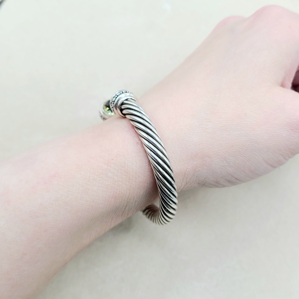 David Yurman 7mm Lemon Citrine Diamond Bracelet - Picture 11 of 13
